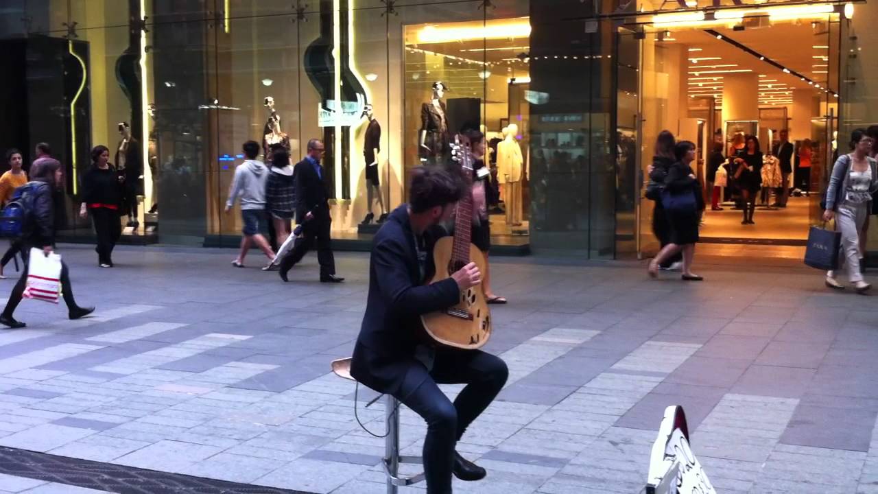Classical Guitarist Tom Ward plays from Track 1 of his latest CD in a Sydney street performance